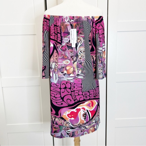 Tara Grinna Off Shoulder Dress 3/4 Style 475 Small - Picture 4 of 4